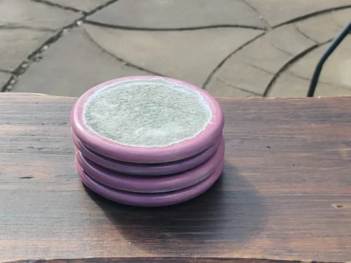 Pink ceramic Coasters with recycled glass, housewarming gifts