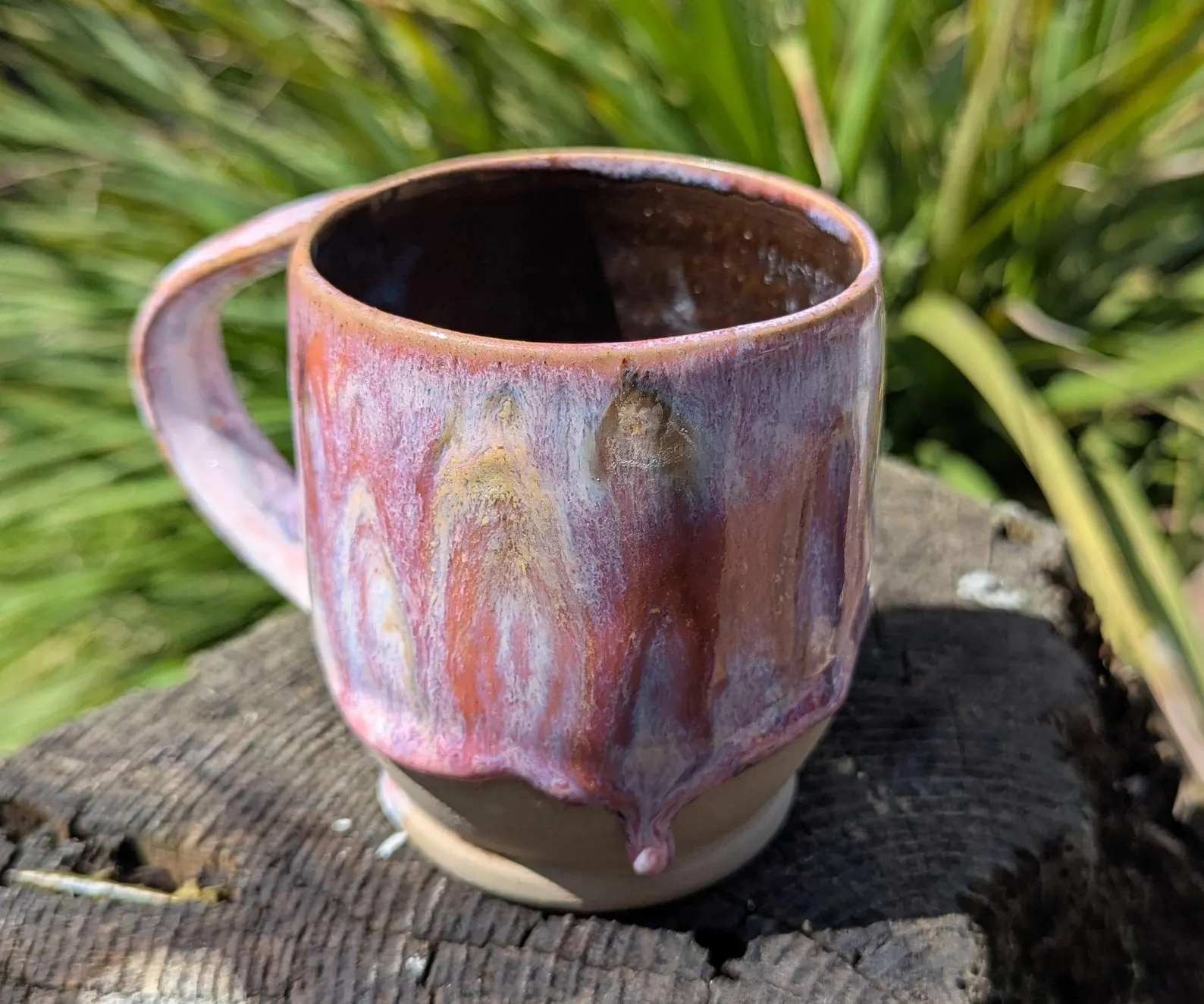 handmade mug, Pink mug,handmade ceramic mug, pink ceramic mug, drippy glaze - Image 4