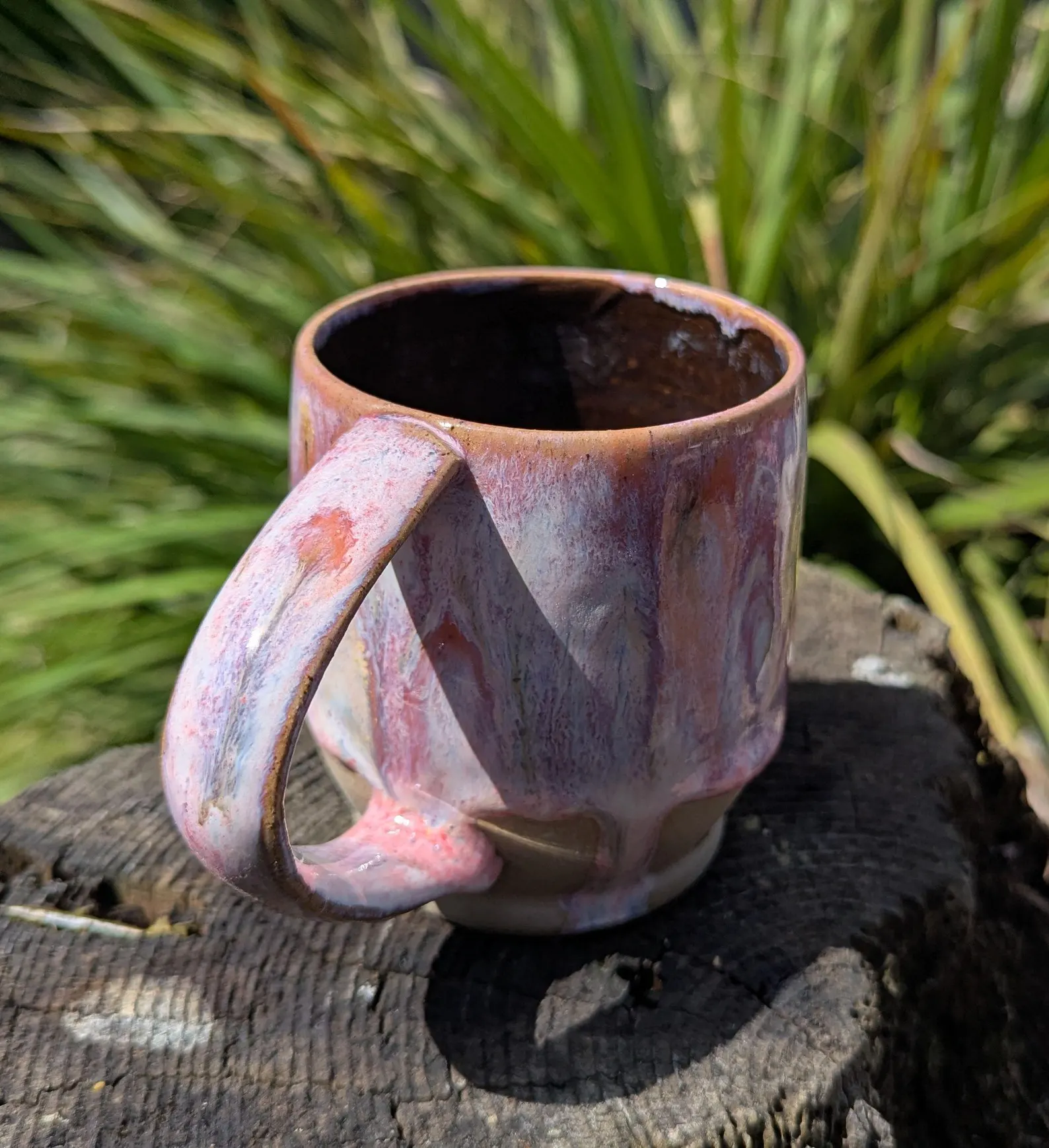 handmade mug, Pink mug,handmade ceramic mug, pink ceramic mug, drippy glaze - Image 5