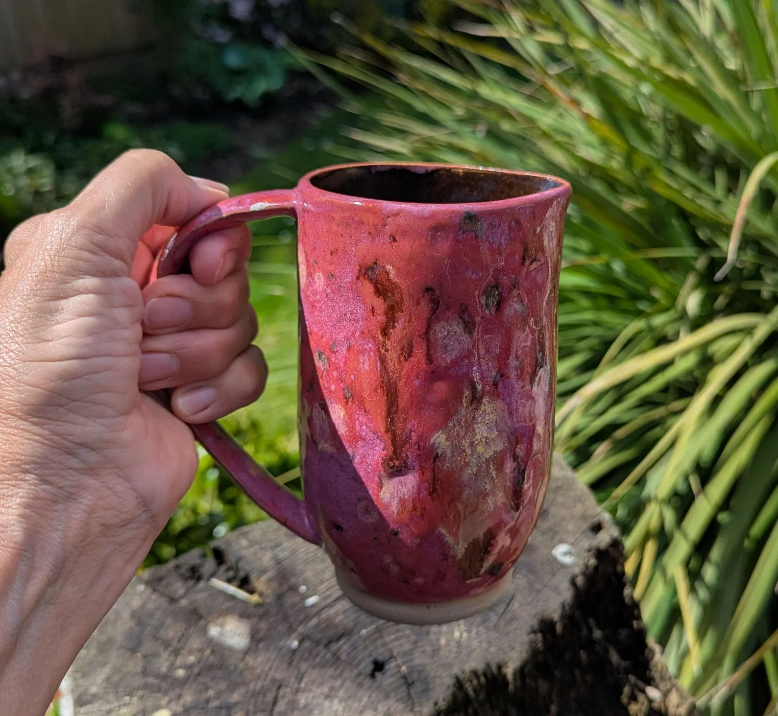 Tall pink jug, large serving jug, handmade jug, flower display, pitcher - Image 6
