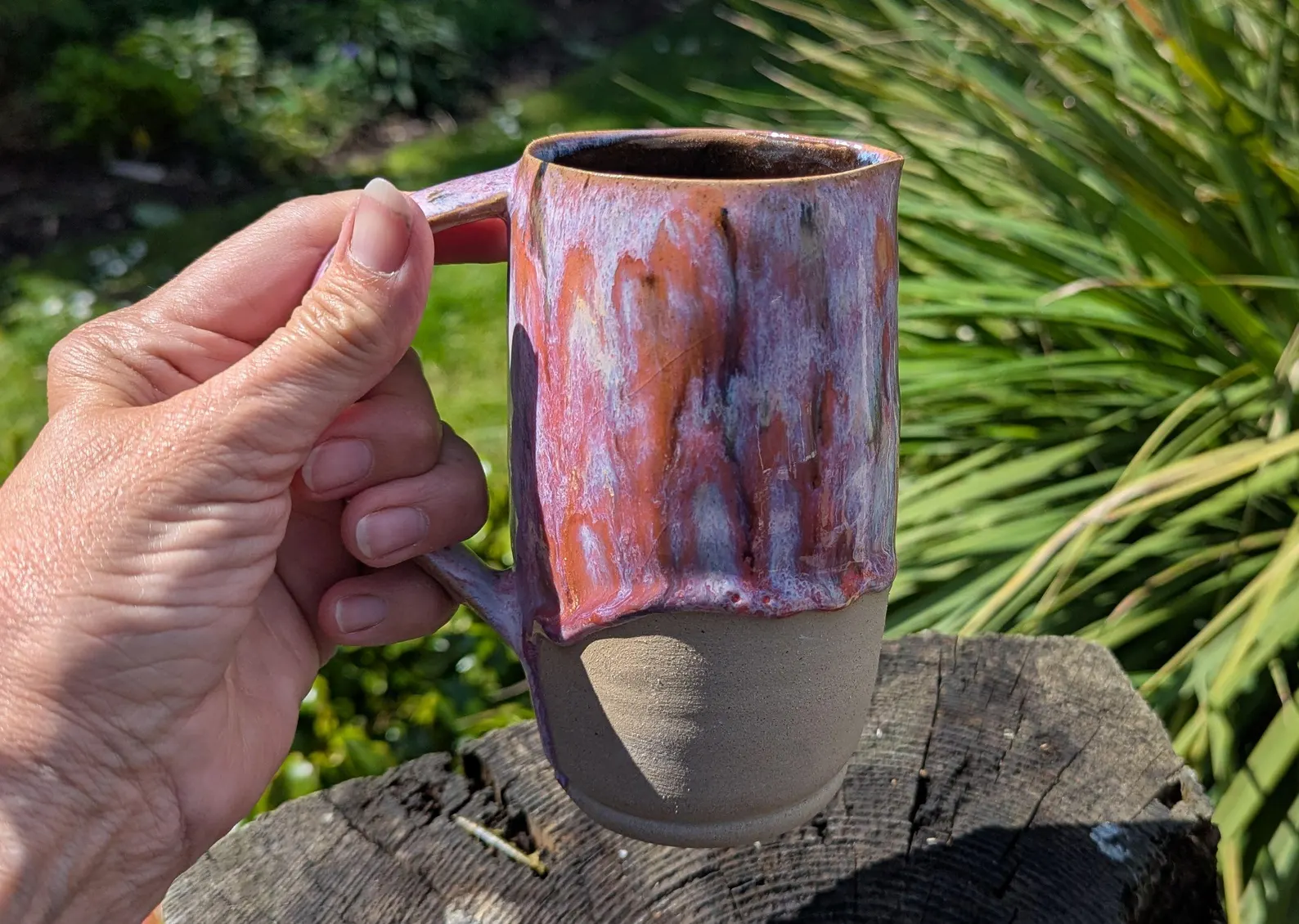 drippy pink jug, large serving jug, handmade jug, flower display, pitcher - Image 3