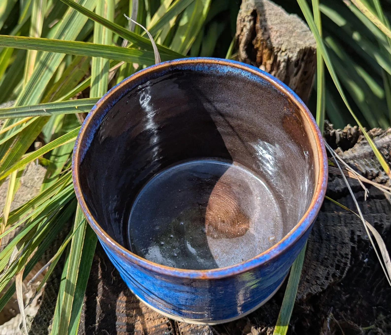 blue plant pot, handmade, ceramic plant pot - Image 5