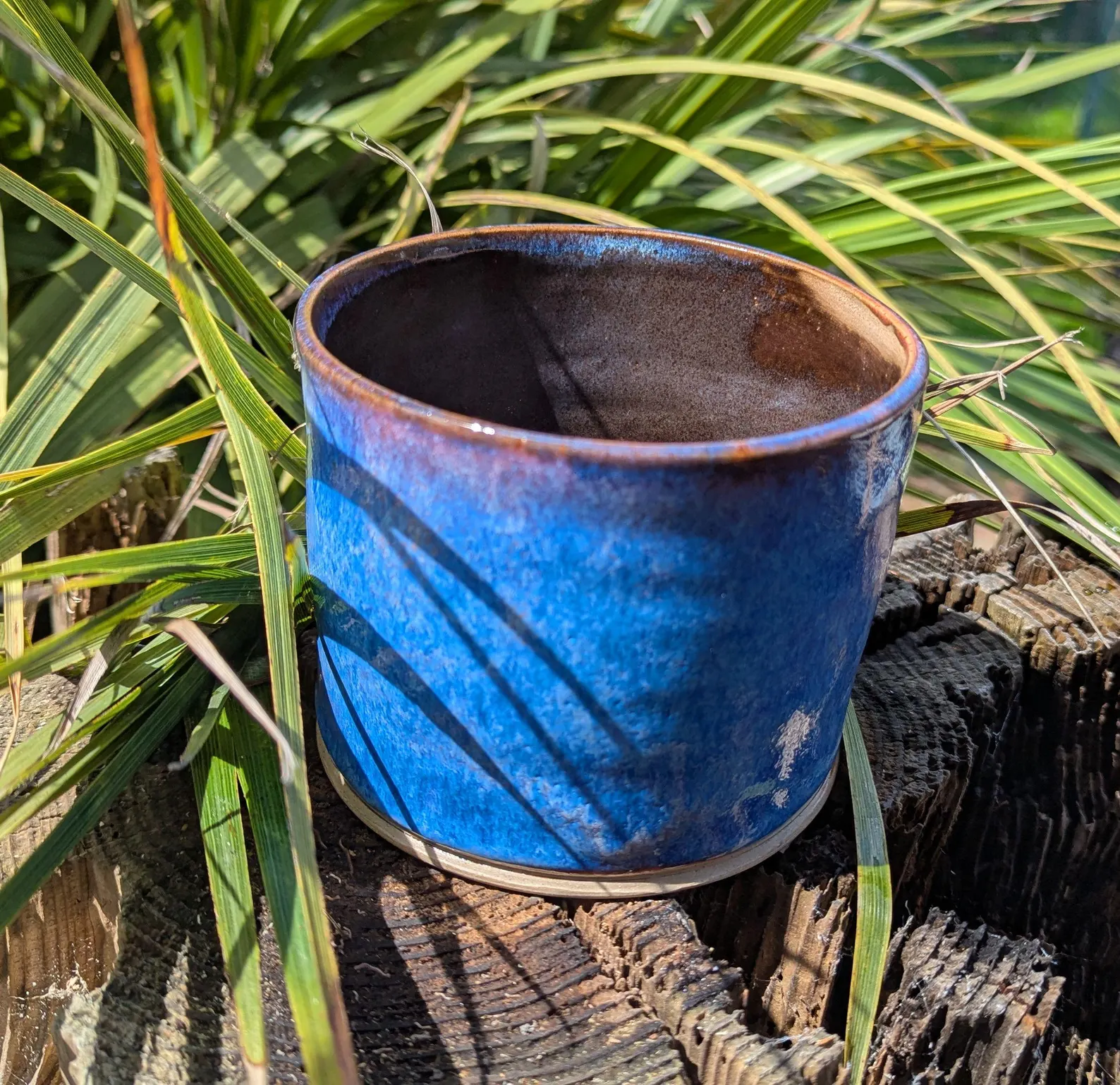 blue plant pot, handmade, ceramic plant pot - Image 6
