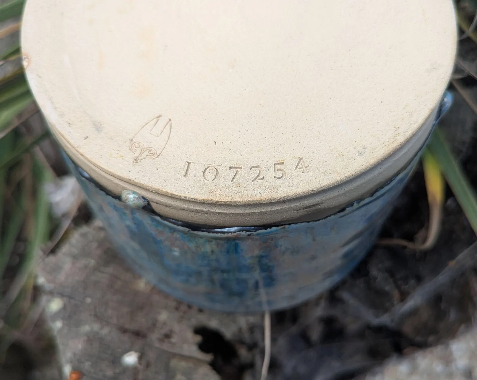 Blue and pink plant pot, blue ceramic plant pot, houseplant pot - Image 7