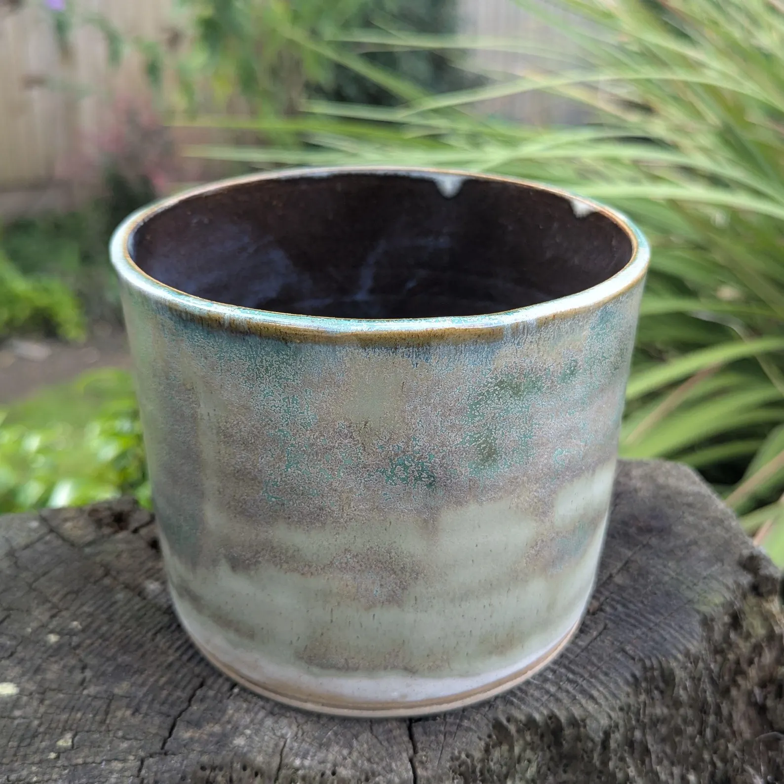 green plant pot, green ceramic plant pot, houseplant pot - Image 4