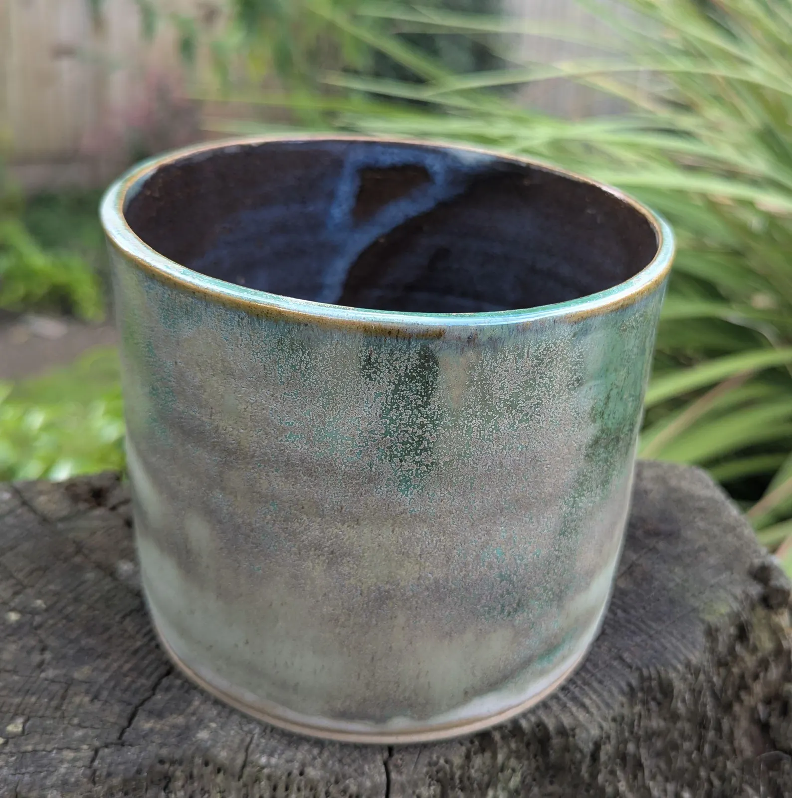 green plant pot, green ceramic plant pot, houseplant pot - Image 7