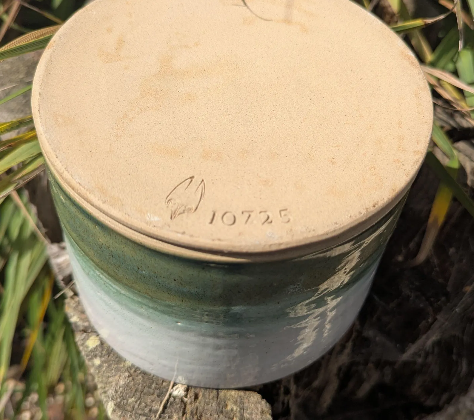 green and white plant pot, green ceramic plant pot, houseplant pot - Image 4