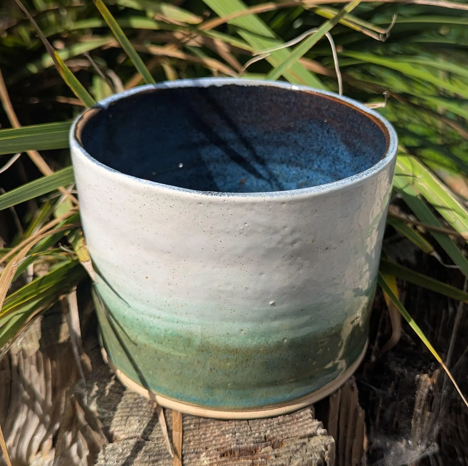 green and white plant pot, green ceramic plant pot, houseplant pot