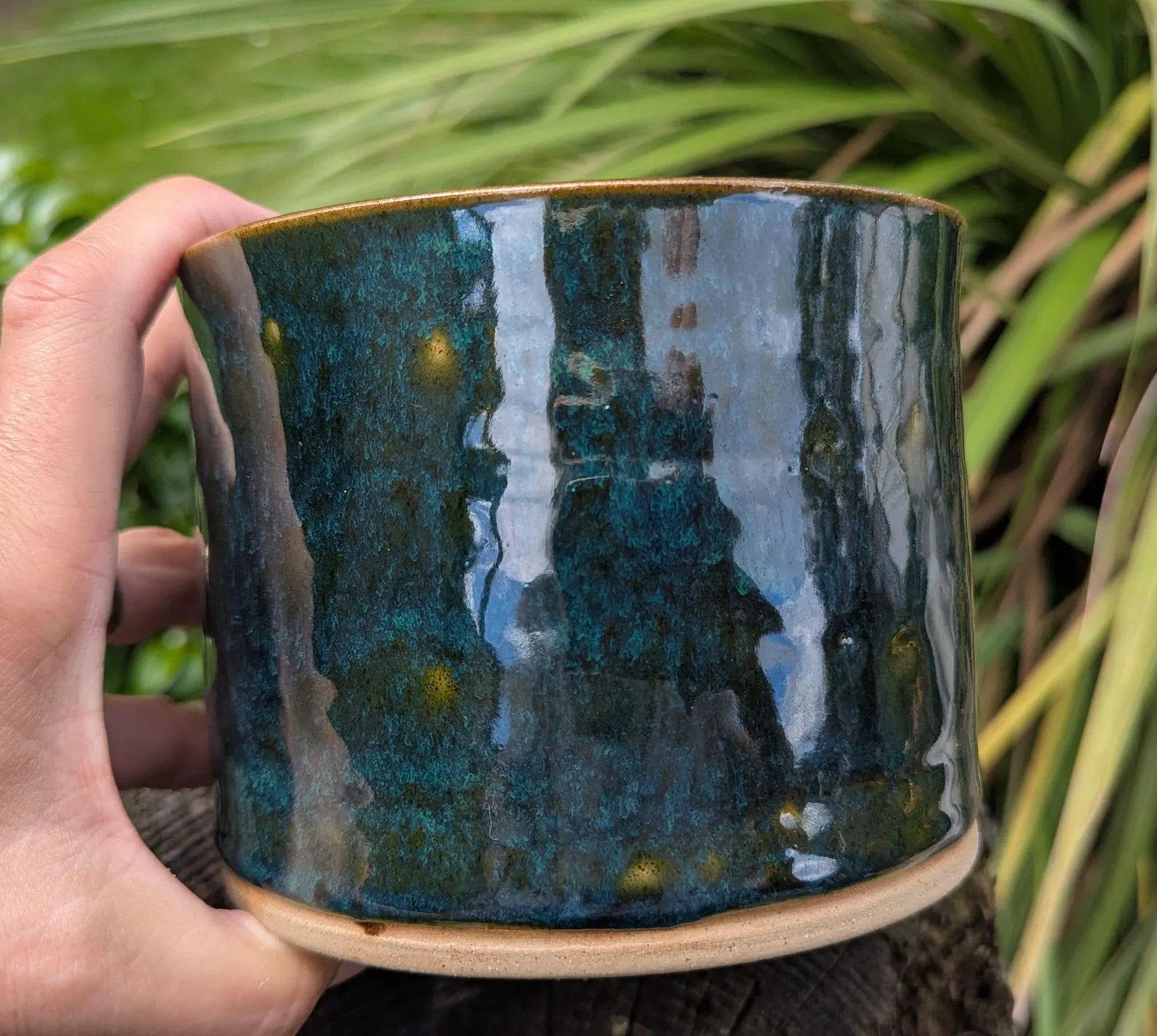 green plant pot, green ceramic plant pot, houseplant pot - Image 5