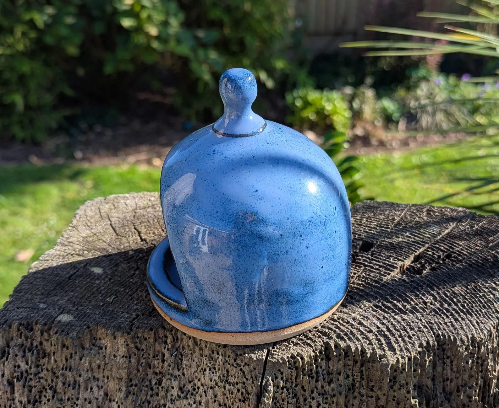 handmade salt pig, blue chefs salt pig, ceramic salt pig - Image 6