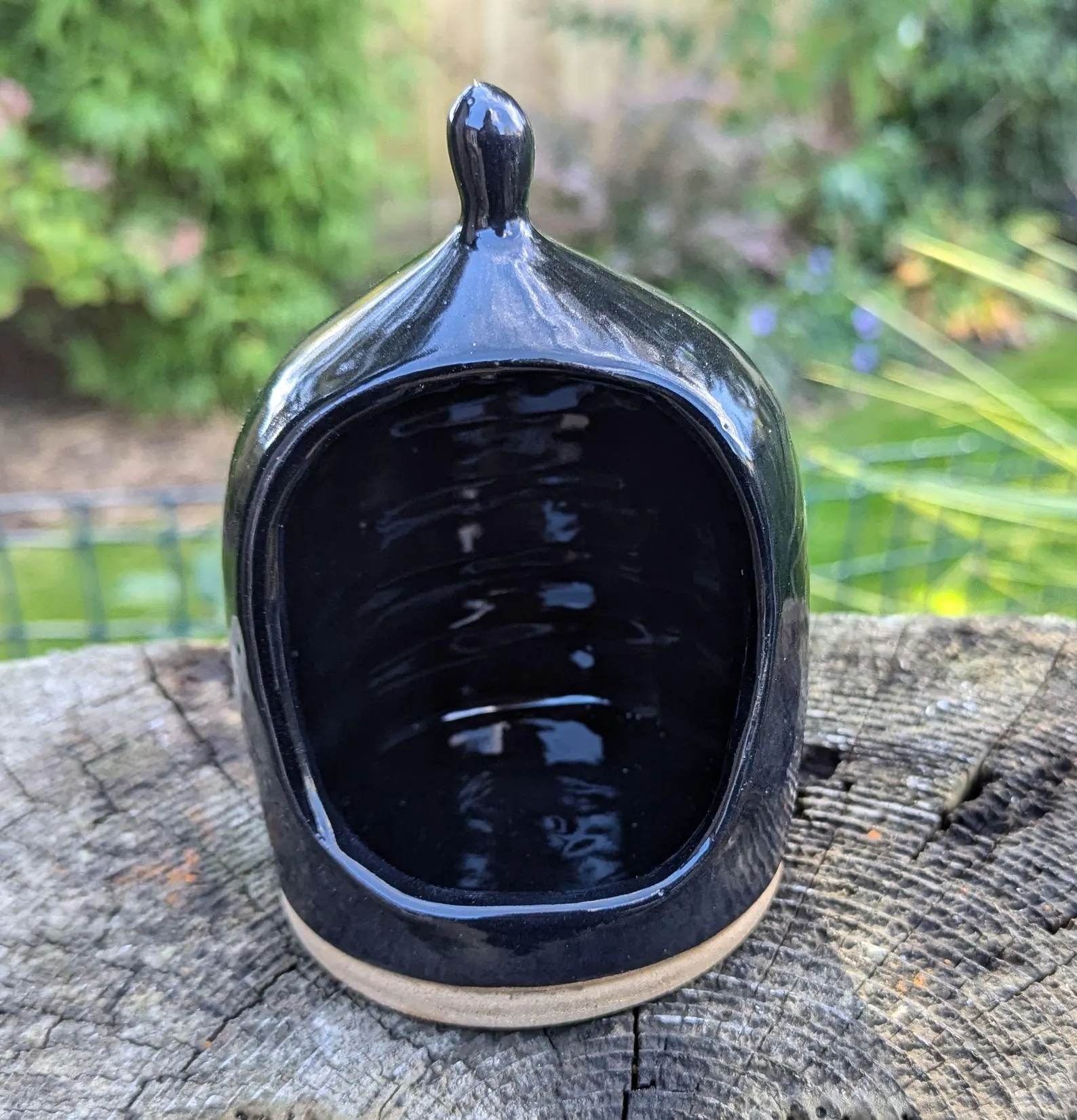 handmade salt pig, black chefs salt pig, ceramic salt pig - Image 2