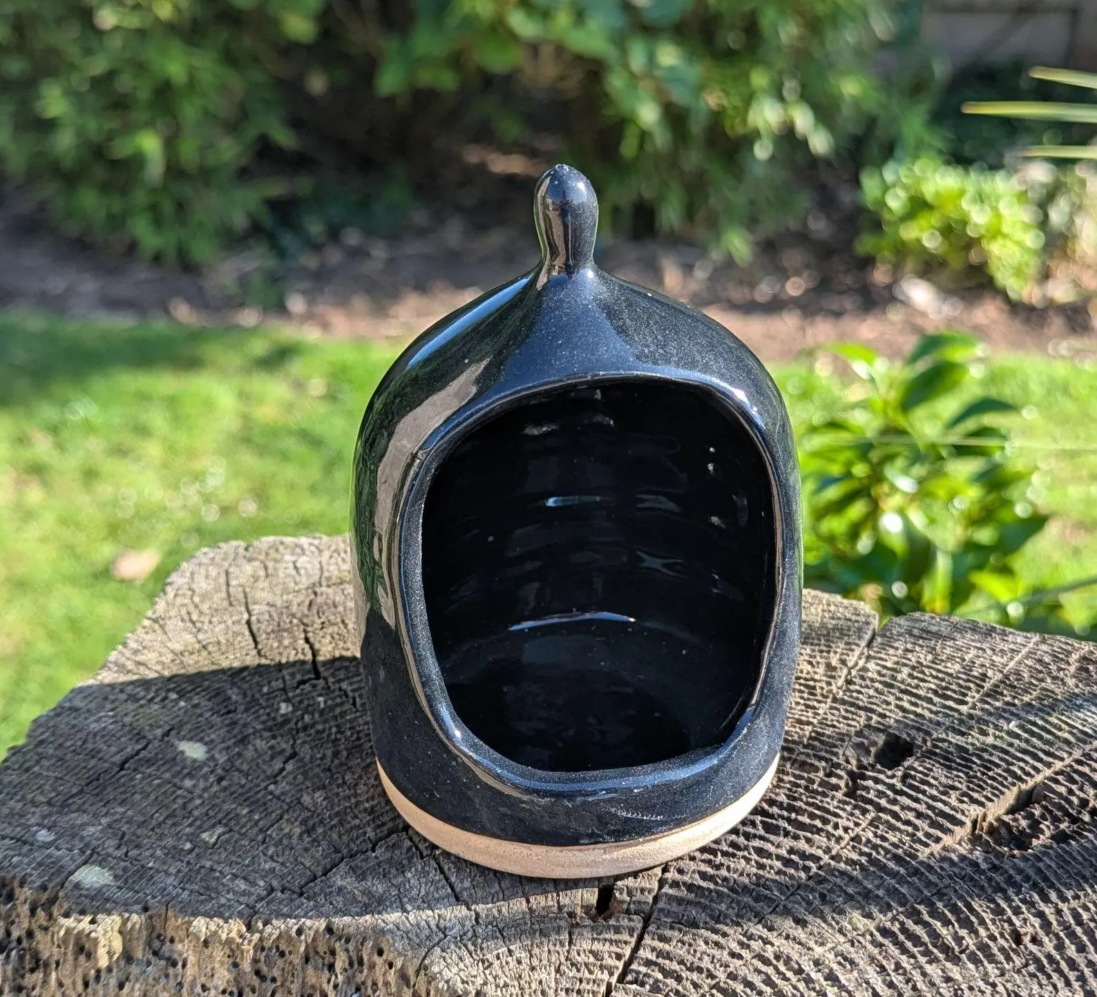 handmade salt pig, black chefs salt pig, ceramic salt pig - Image 4