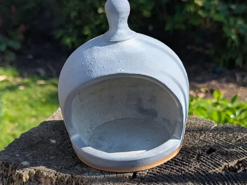 handmade salt pig, grey chefs salt pig, ceramic salt pig