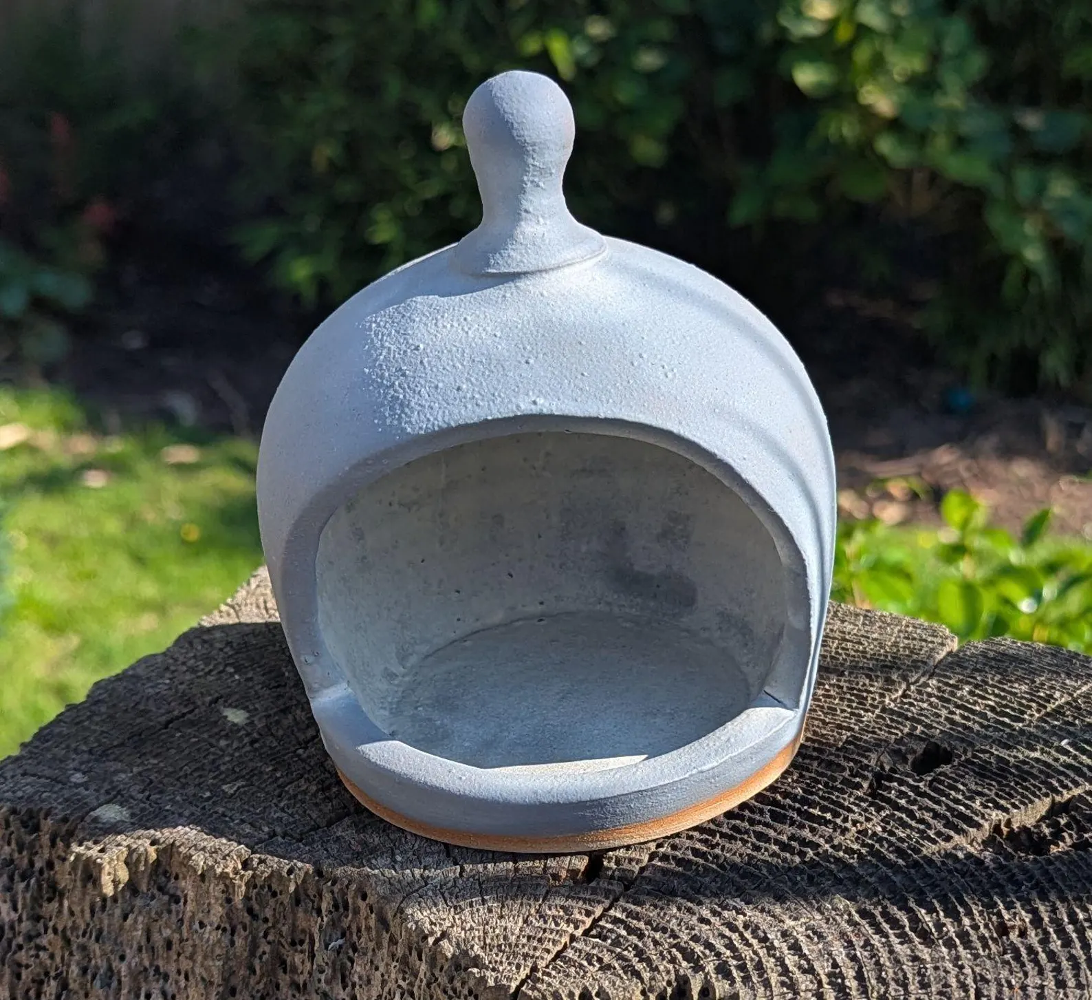 handmade salt pig, grey chefs salt pig, ceramic salt pig