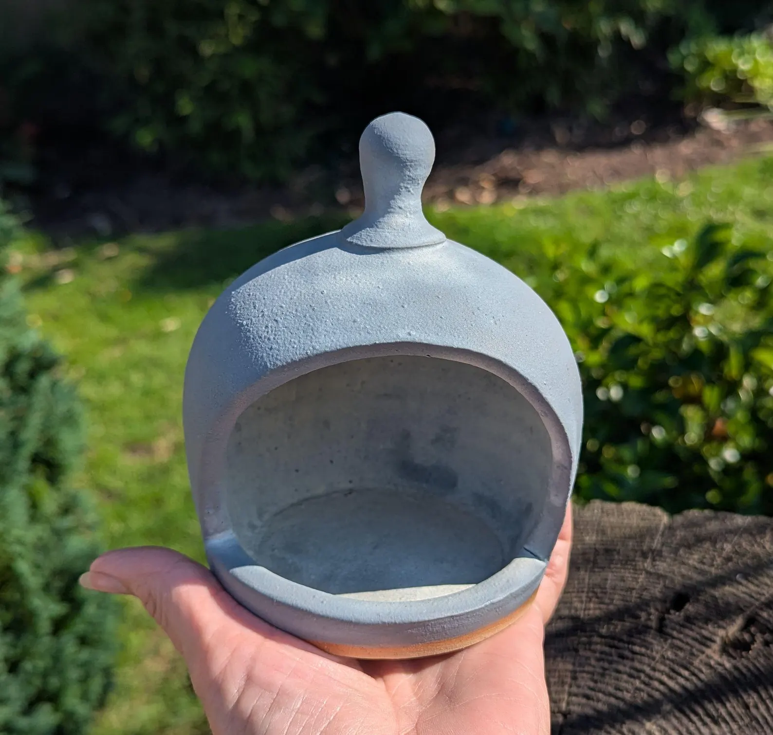 handmade salt pig, grey chefs salt pig, ceramic salt pig - Image 6