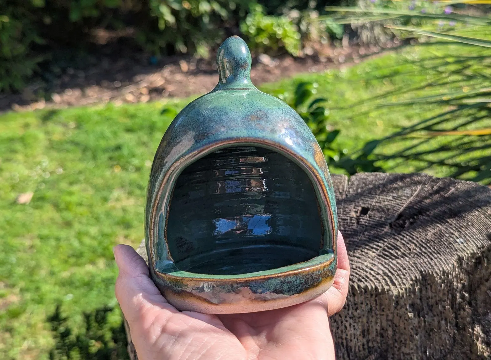 handmade salt pig, green chefs salt pig, ceramic salt pig - Image 5