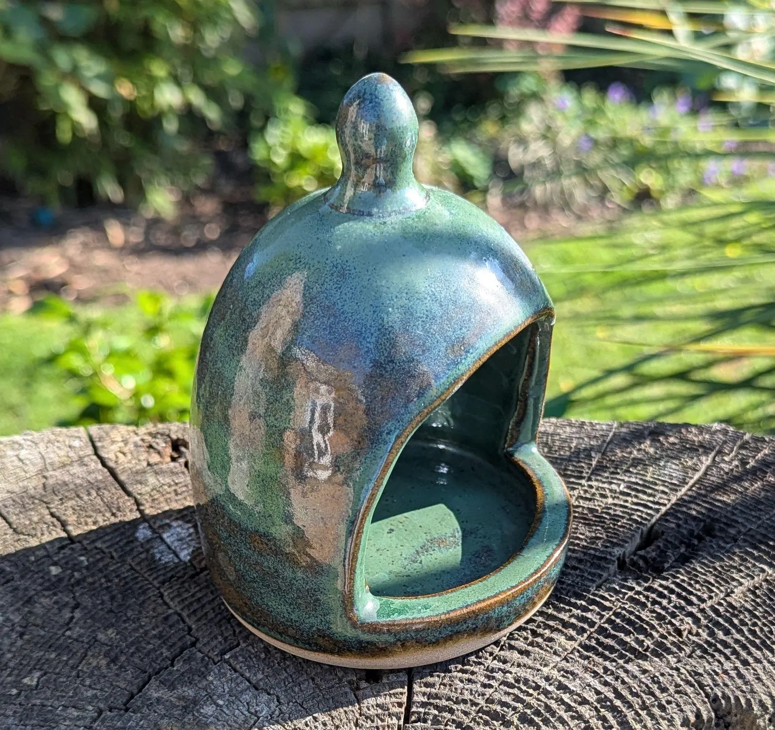 handmade salt pig, green chefs salt pig, ceramic salt pig - Image 3