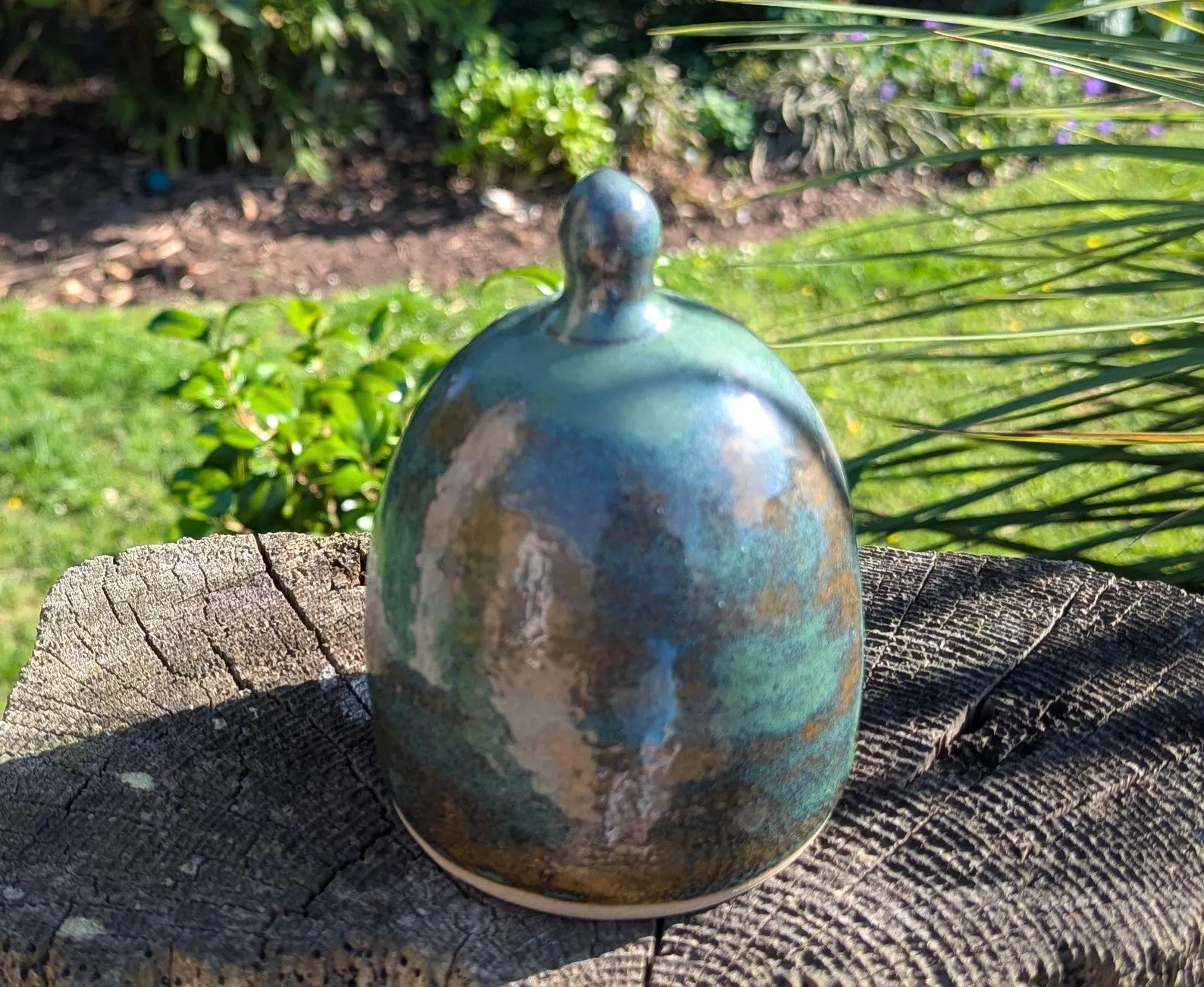 handmade salt pig, green chefs salt pig, ceramic salt pig - Image 4