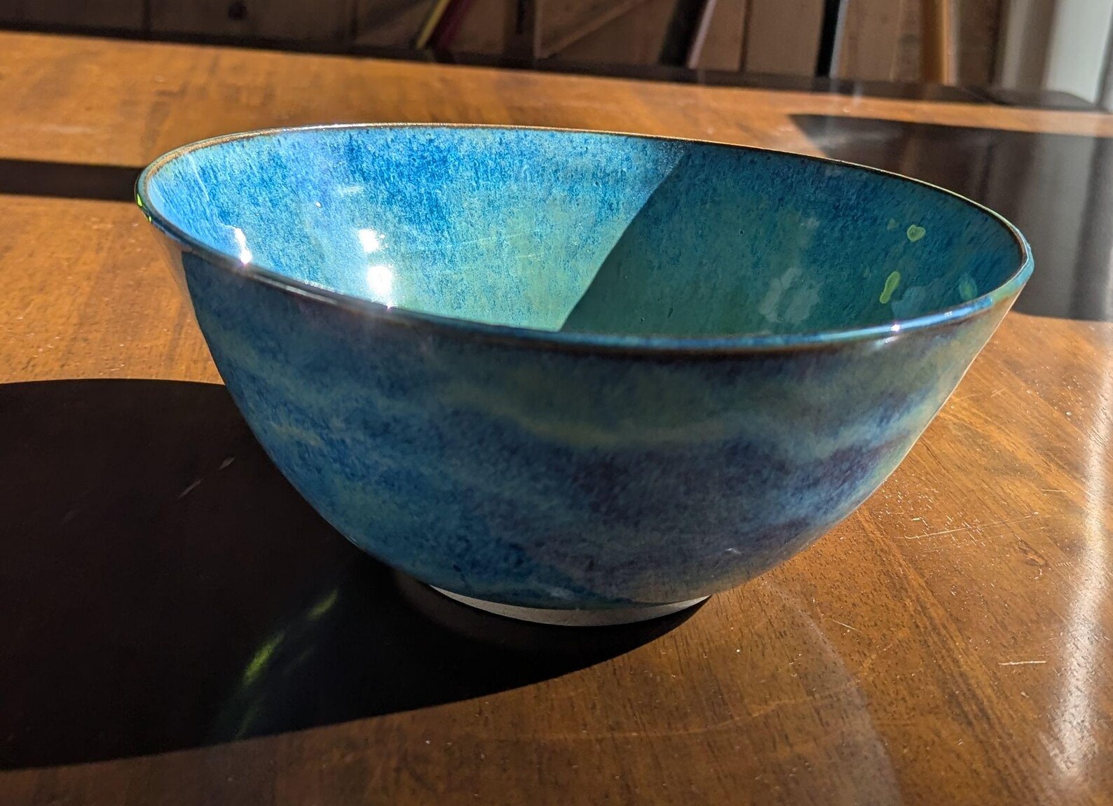 Handmade Green Ceramic Bowl: Stoneware Pottery - Image 8