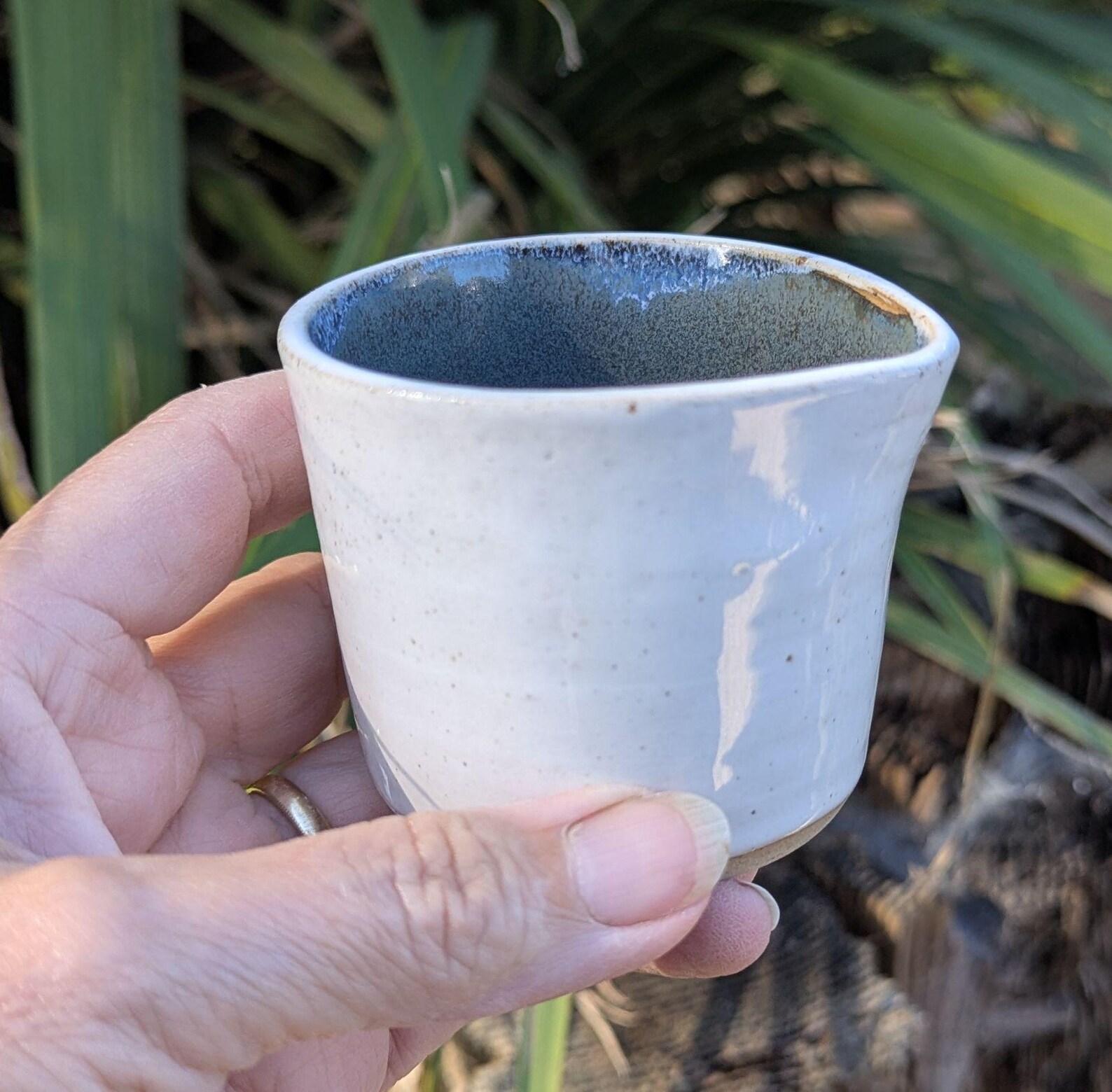 Handcrafted white ceramic milk jug, mini jug - Image 4