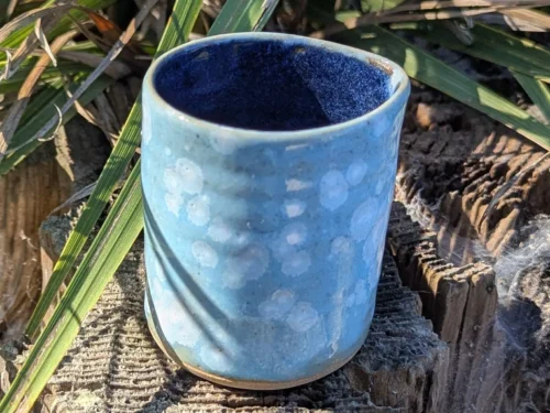 Handcrafted blue crystal ceramic milk jug, mini jug