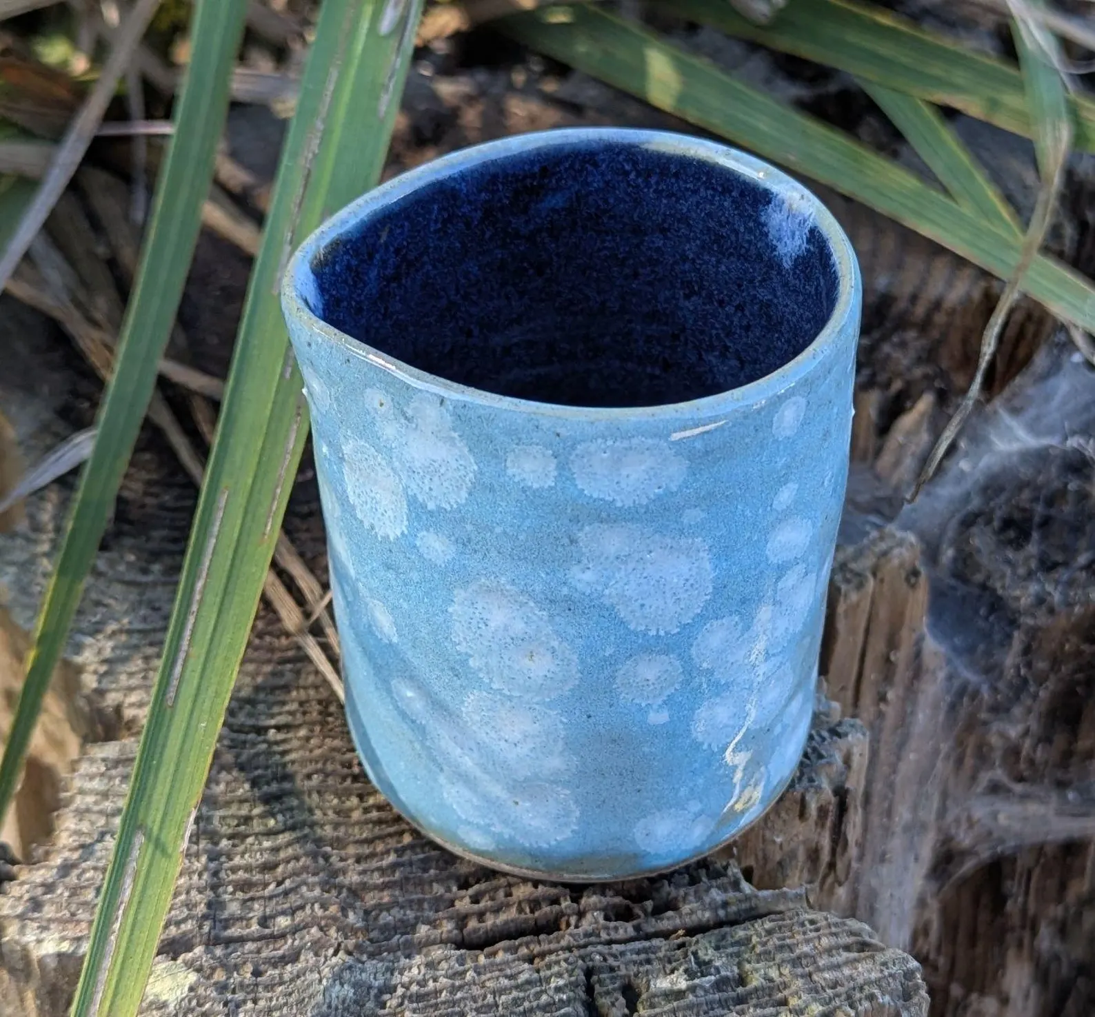 Handcrafted blue crystal ceramic milk jug, mini jug - Image 5