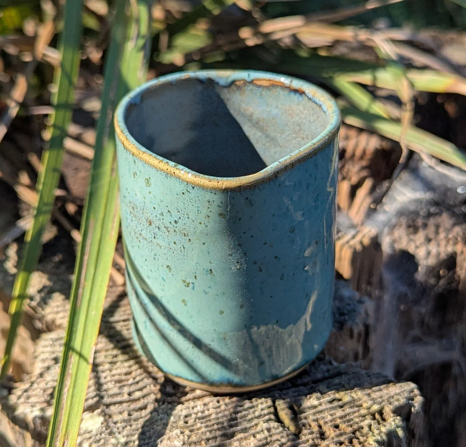 Handcrafted green ceramic milk jug, mini jug - Image 3