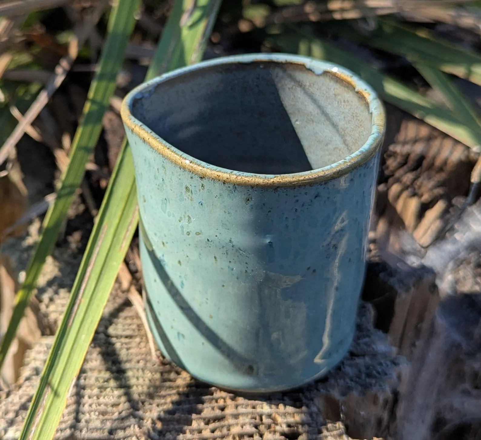 Handcrafted green ceramic milk jug, mini jug - Image 4