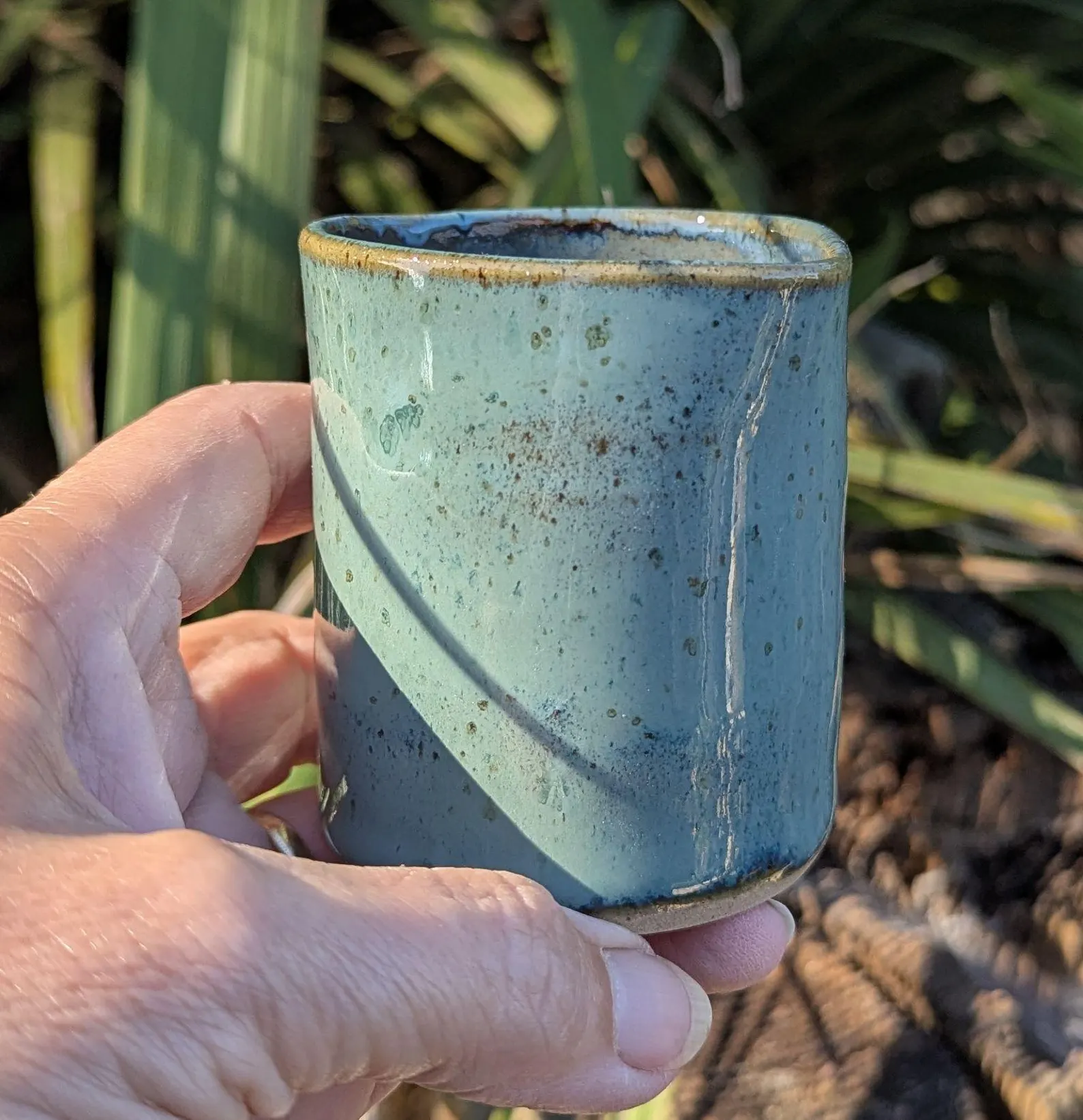 Handcrafted green ceramic milk jug, mini jug - Image 5