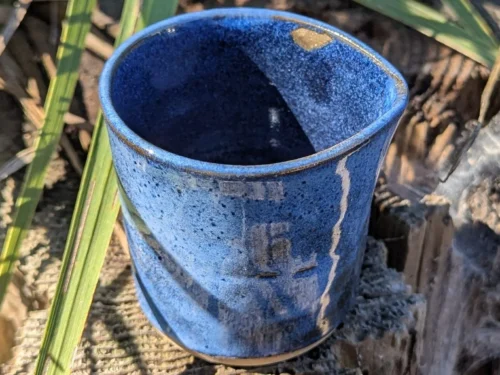 Handcrafted Blue Ceramic Milk Jug: Kitchen Decor
