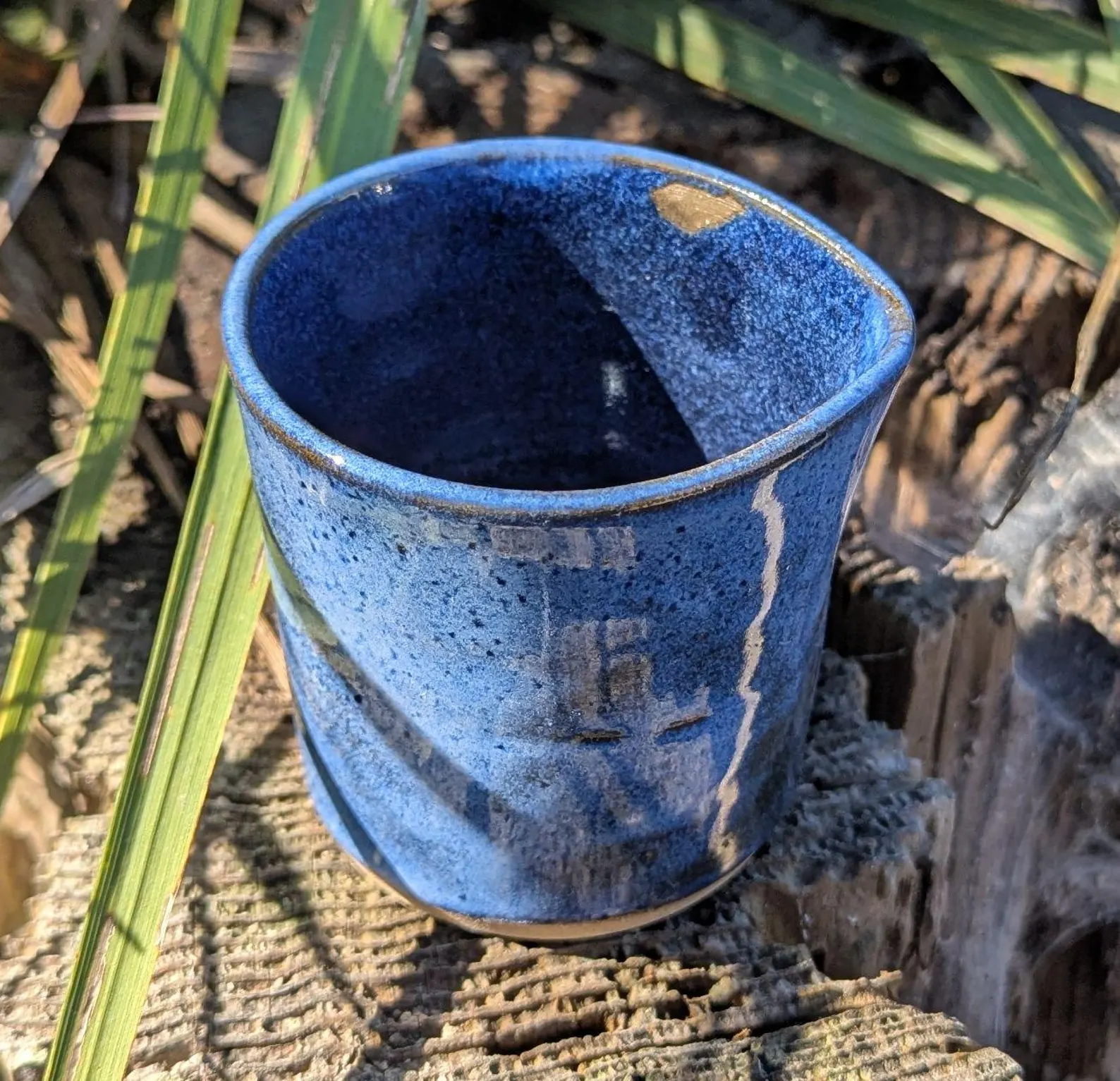 Handcrafted Blue Ceramic Milk Jug: Kitchen Decor