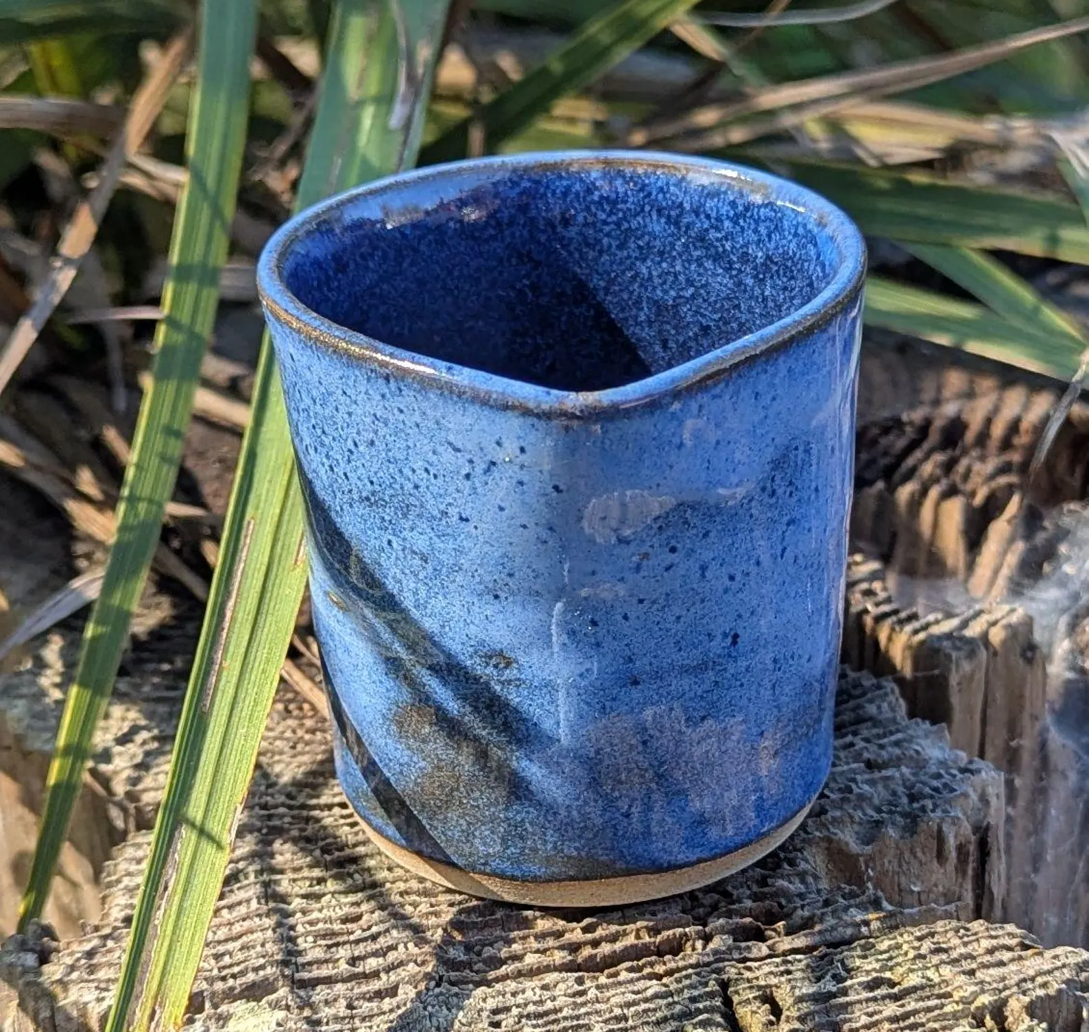 Handcrafted Blue Ceramic Milk Jug: Kitchen Decor - Image 3