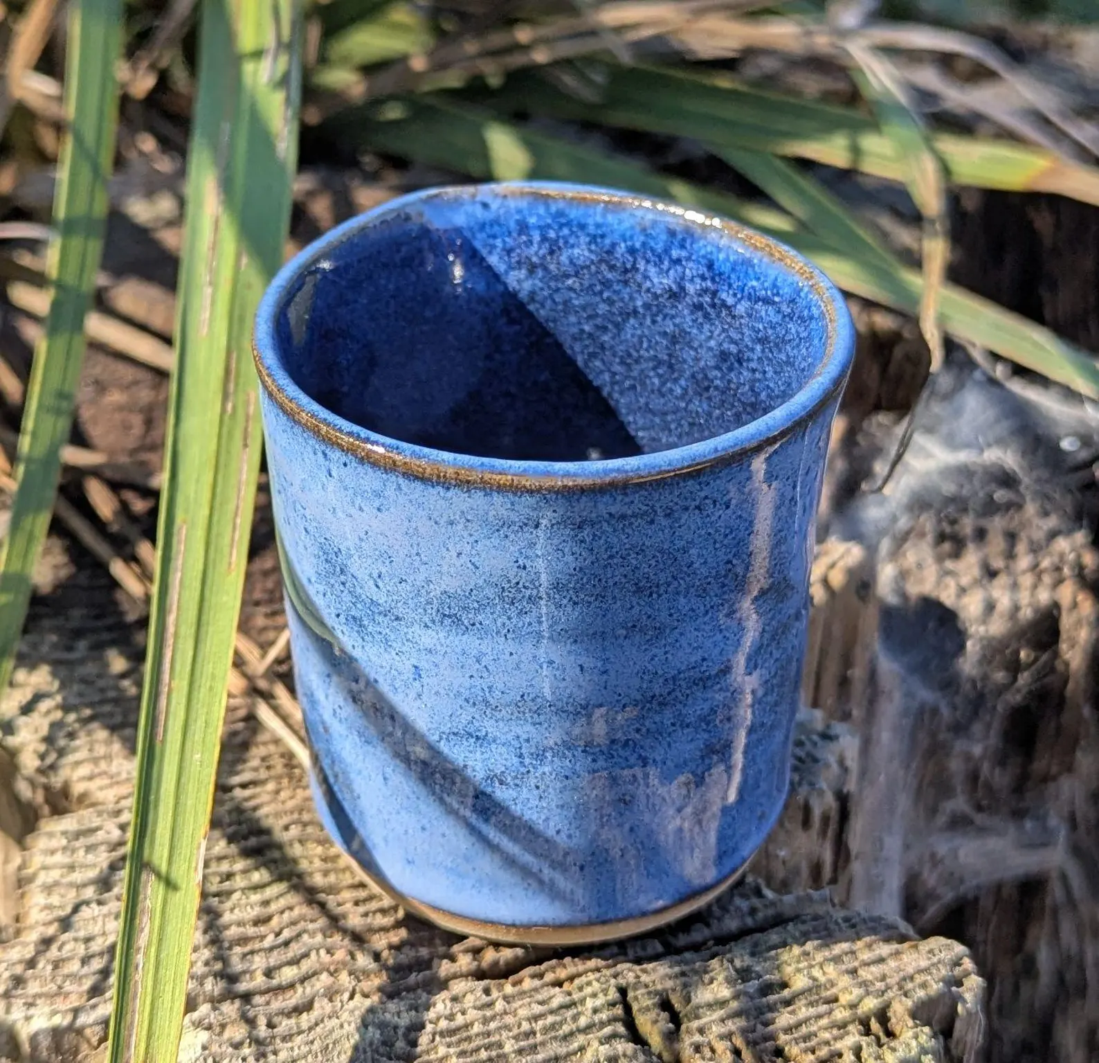 Handcrafted Blue Ceramic Milk Jug: Kitchen Decor - Image 4