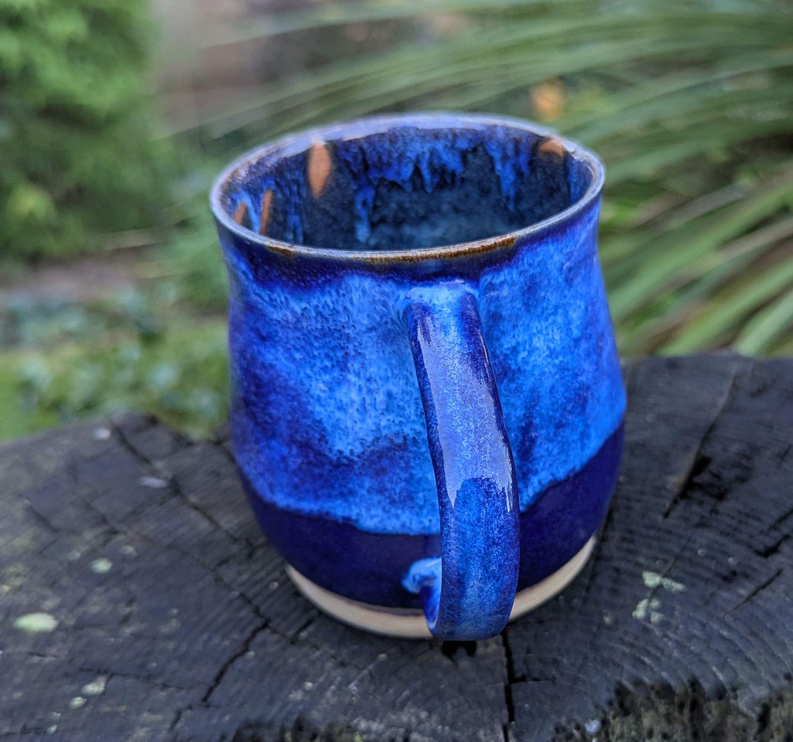 Handmade Blue Ceramic Mug - Image 3