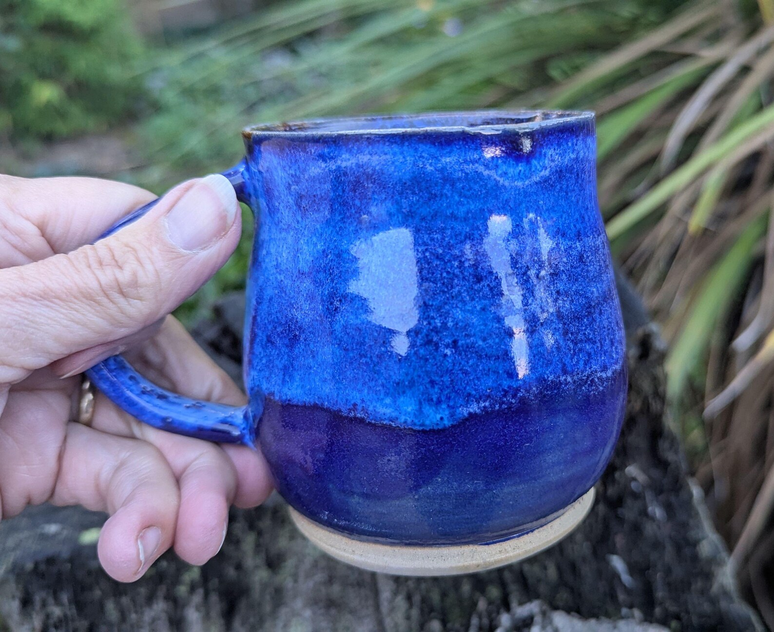 Handmade Blue Ceramic Mug - Image 11
