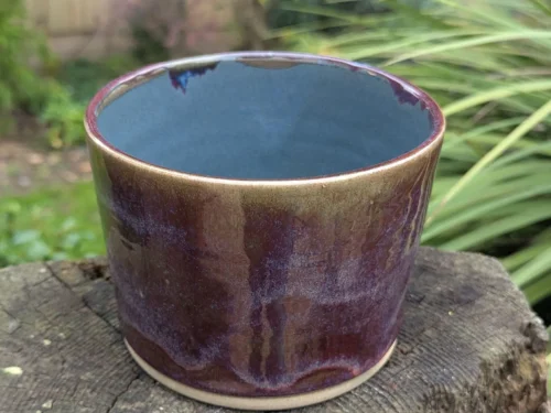 handmade plant pot, pink and Purple plant pot, handmade, ceramic planter