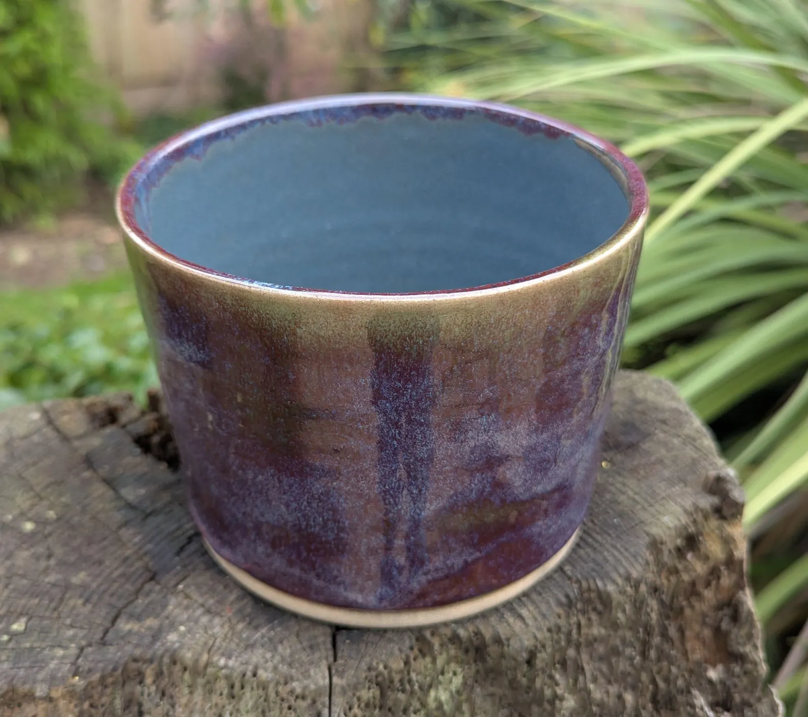 handmade plant pot, pink and Purple plant pot, handmade, ceramic planter - Image 3