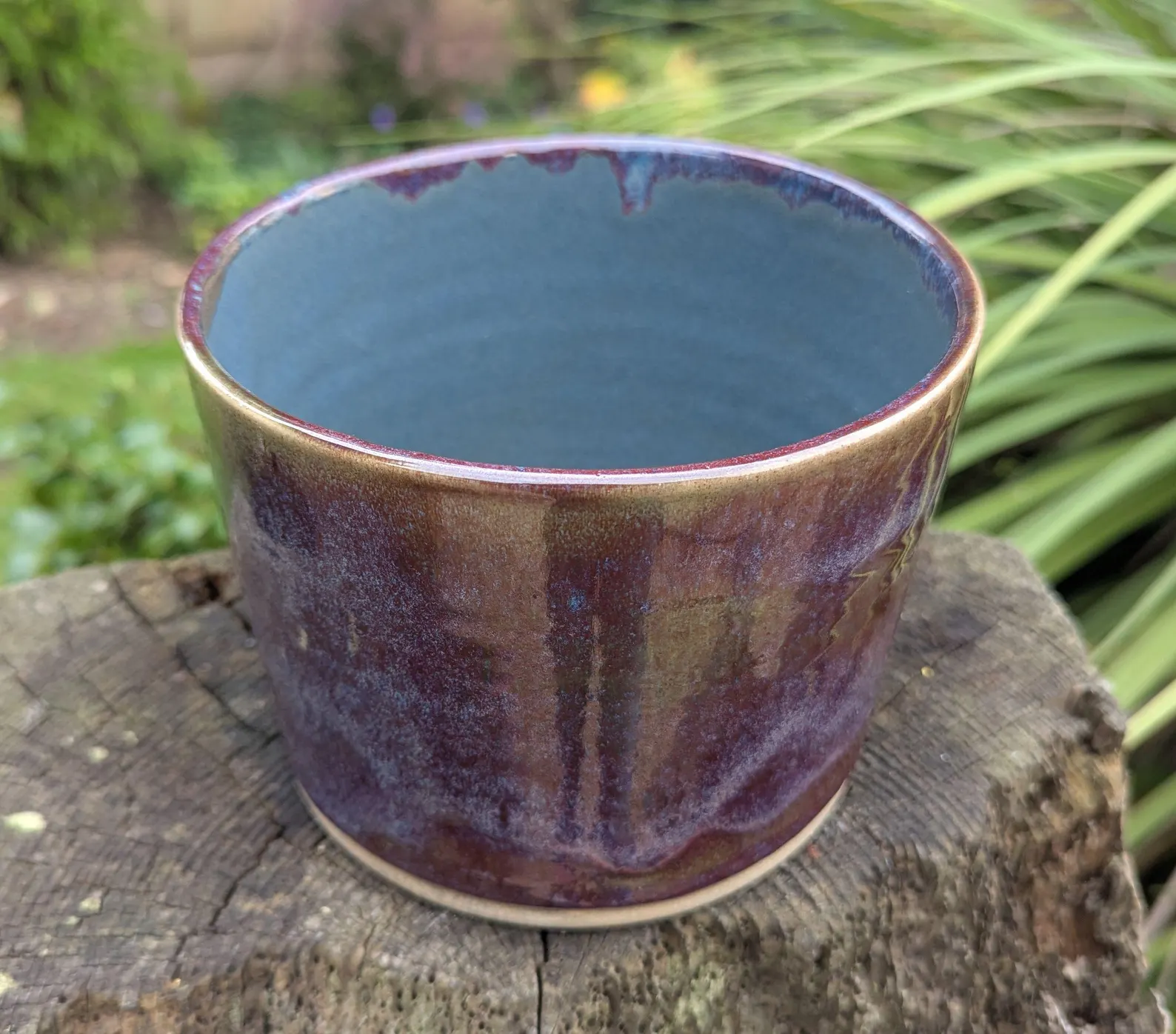 handmade plant pot, pink and Purple plant pot, handmade, ceramic planter - Image 6