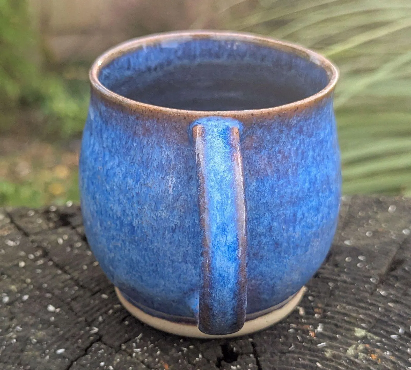 Handmade Blue Ceramic Mug: Wheel Thrown Pottery - 11 fl oz - Image 3