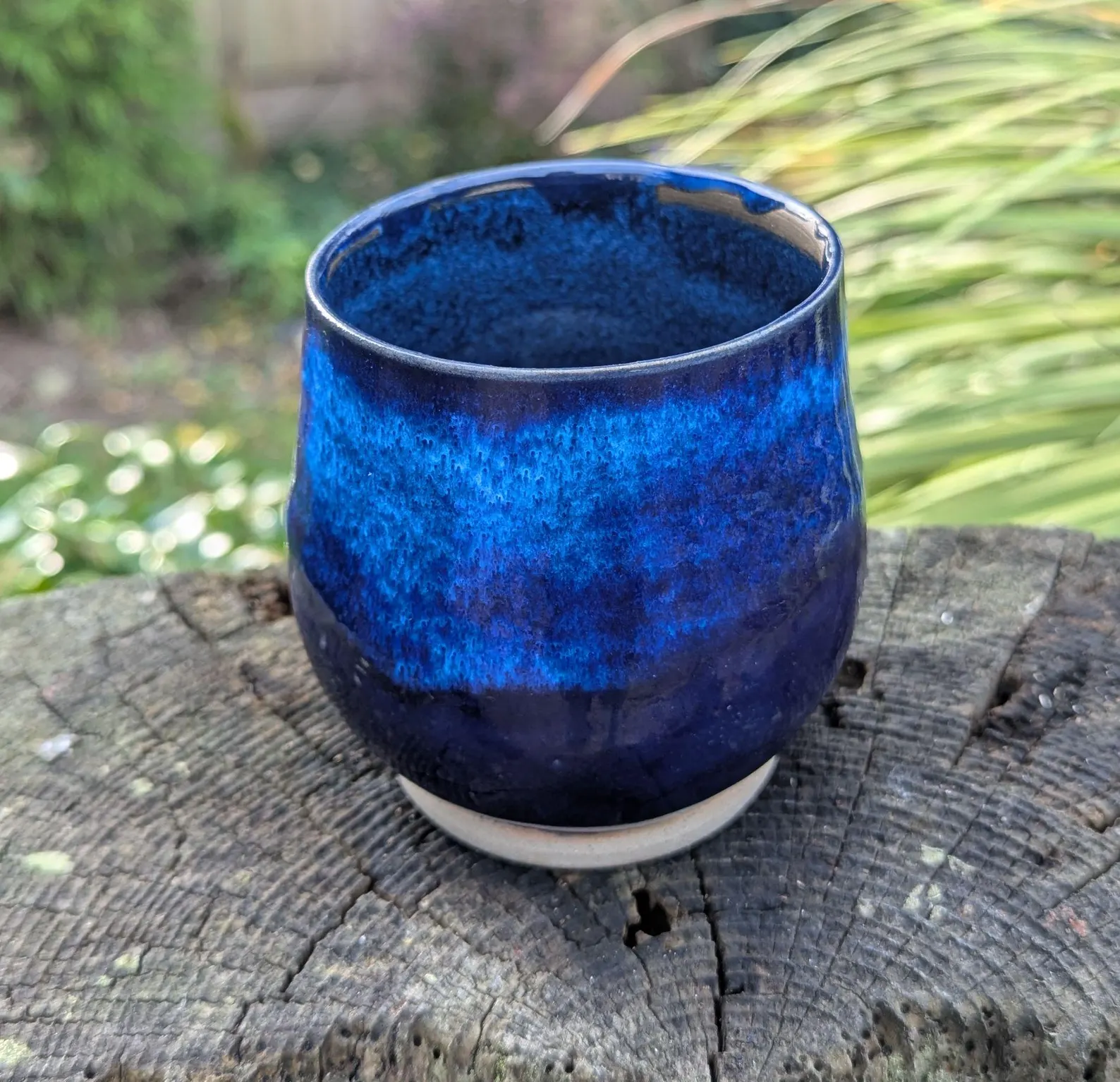 Handmade Blue Ceramic Mug: 12fl oz - Image 4