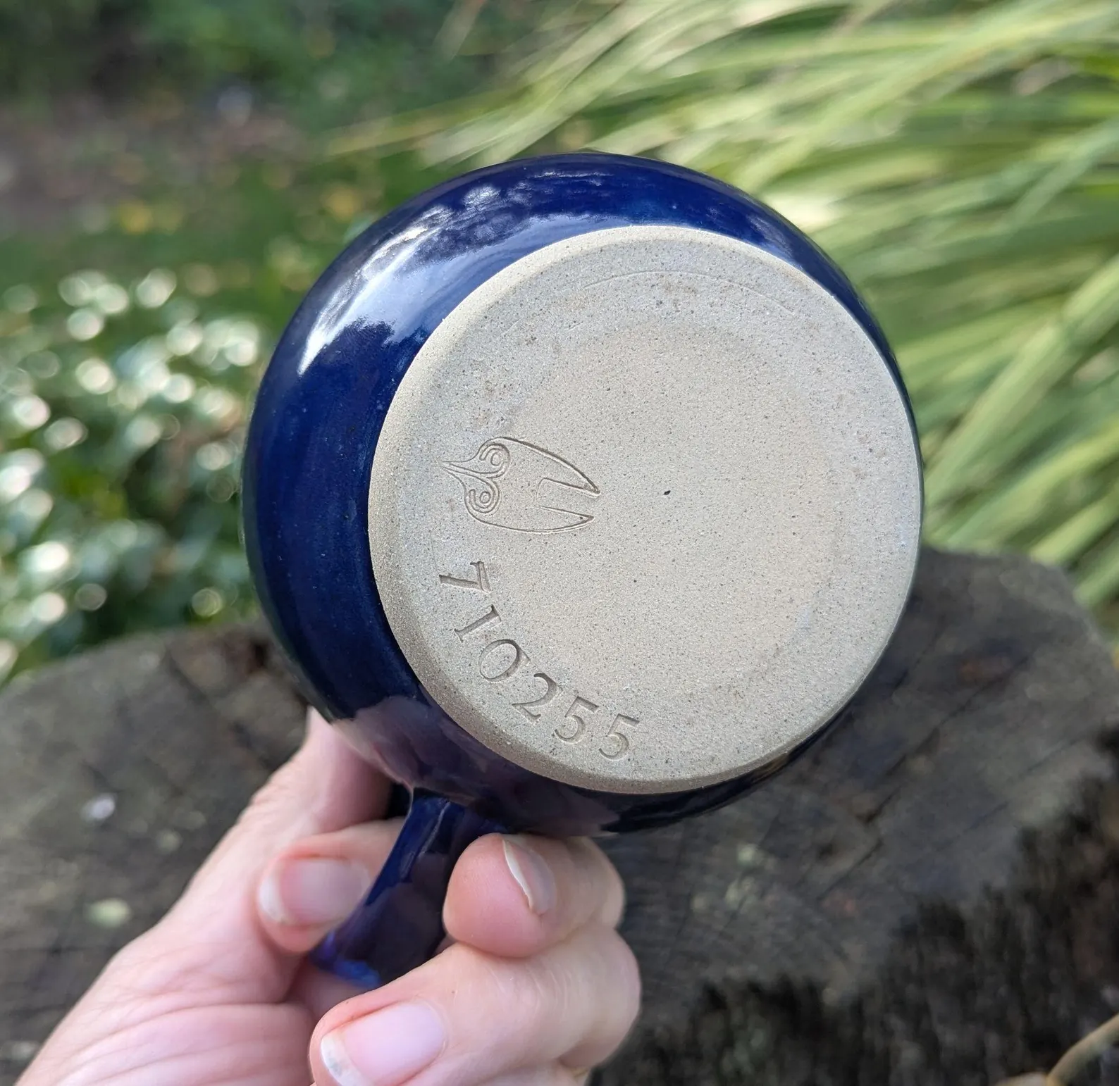 Handmade Blue Ceramic Mug: 12fl oz - Image 7