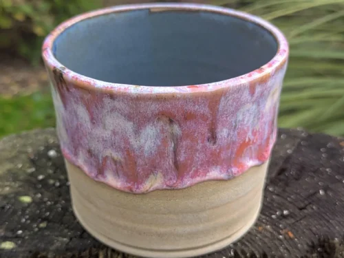 Handmade Pale Pink Ceramic Plant Pot: Wheel-Thrown planter