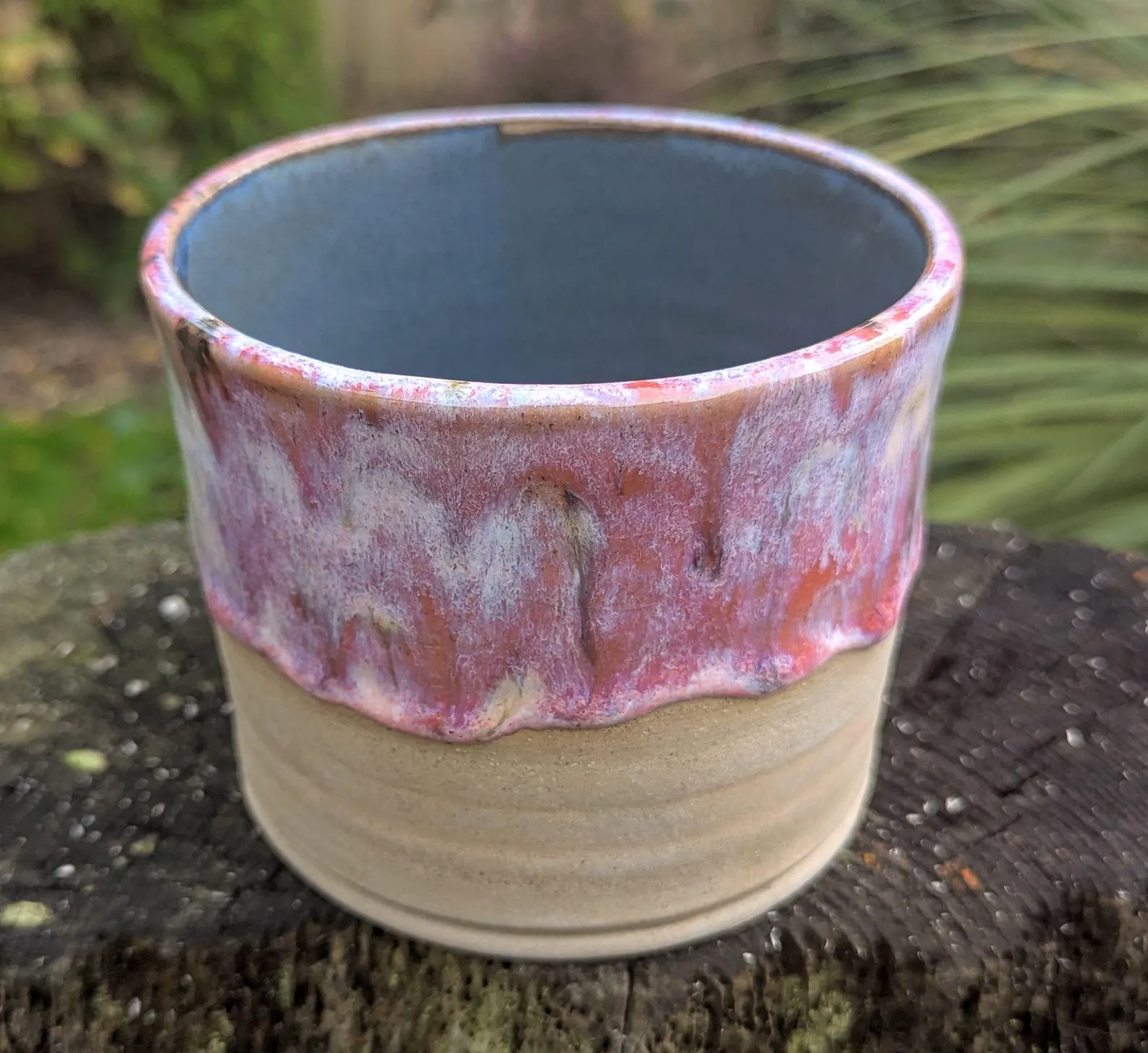 Handmade Pale Pink Ceramic Plant Pot: Wheel-Thrown planter