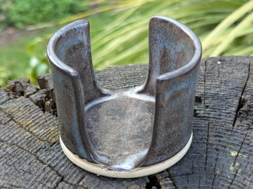 Rustic brown grey Ceramic Sponge Holder: Handmade Kitchen Caddy