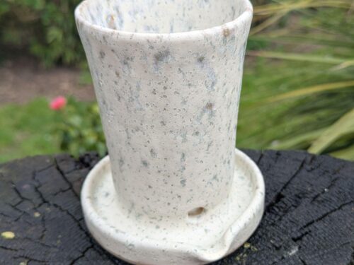 White grey speckled Ceramic kitchen tidy: utensil holder