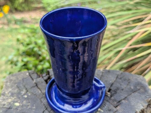 Handmade blue Ceramic kitchen tidy: utensil holder