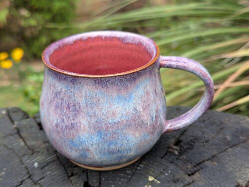 Handmade Purple Ceramic Mug: 10 fl oz