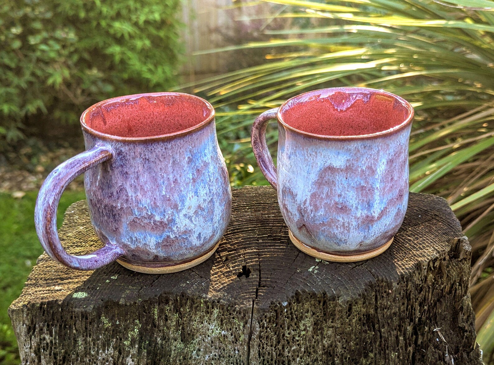 Handmade Purple Ceramic Mug: 10 fl oz - Image 2