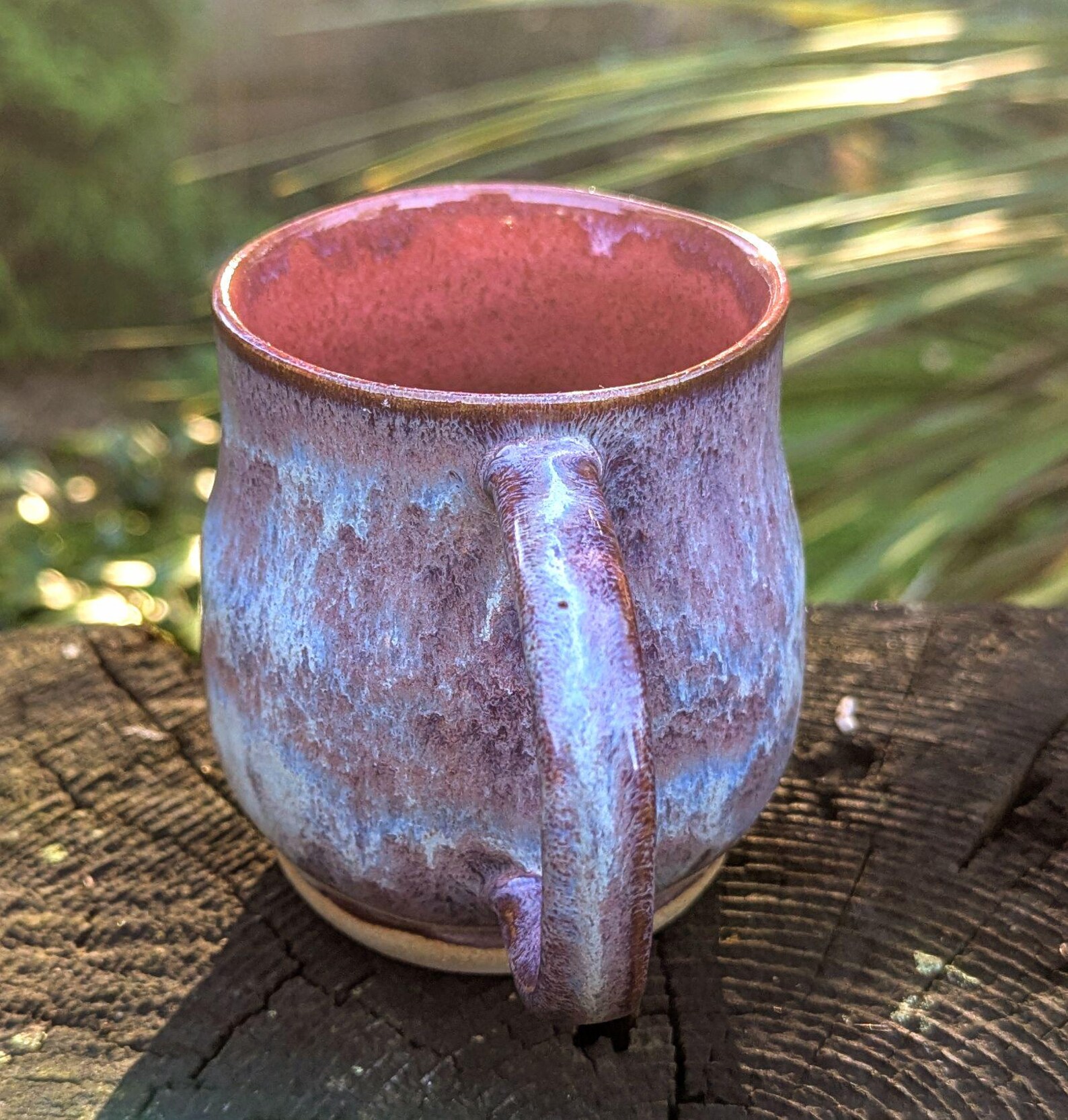 Handmade Purple Ceramic Mug: 10 fl oz - Image 3