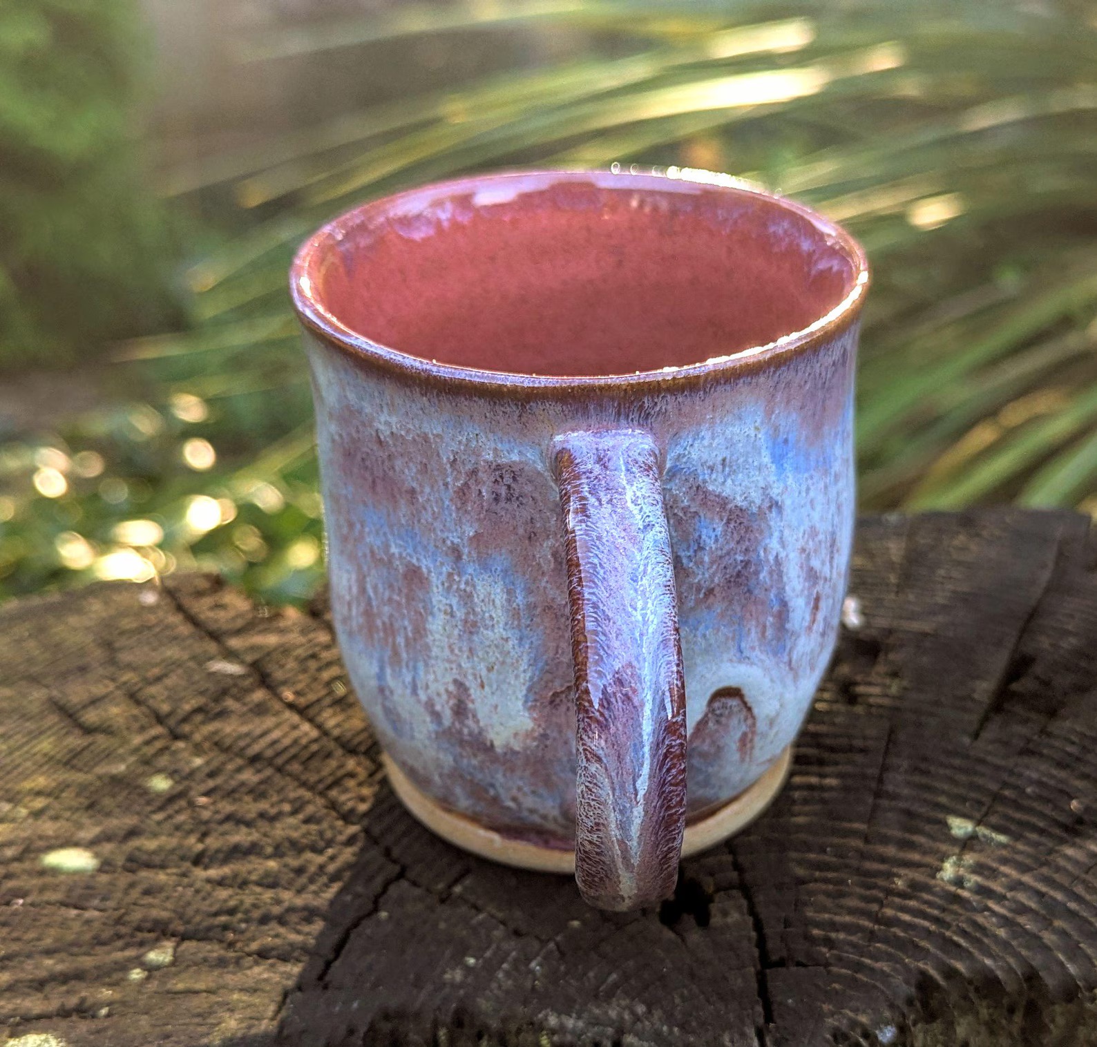 Handmade Purple Ceramic Mug: 10 fl oz - Image 4